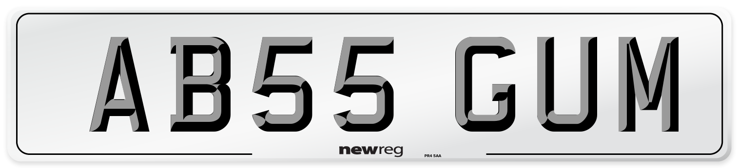 AB55 GUM Number Plate from New Reg